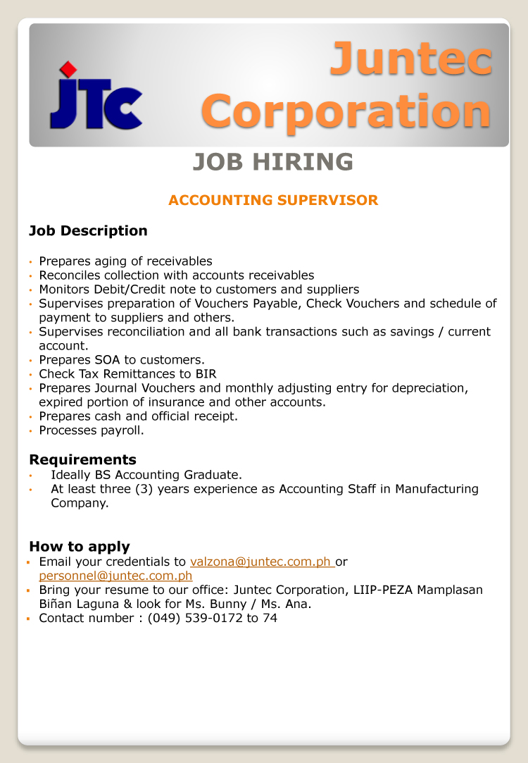 accounting supervisor 20170303